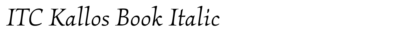 ITC Kallos Book Italic